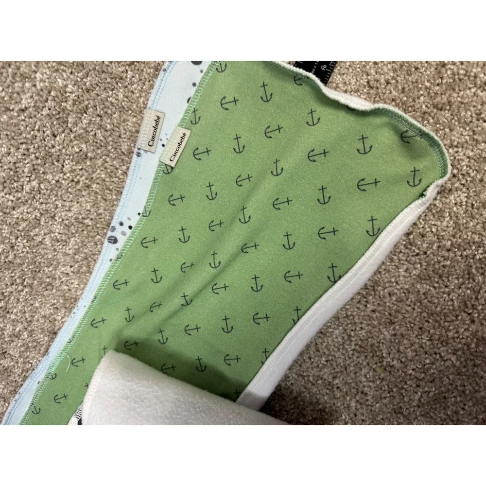 Cincobebe & Dreamyguy Burp Cloth Lot Dinosaur Anchor Floral Green Blue 8pc